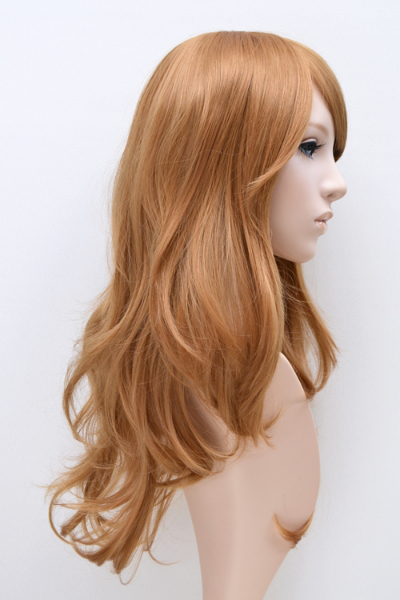 【未使用】ロングヘアピース　40cm~ ライトブラウン 部分ウィッグ/前髪なしロング 部分手植えヘアピース [wgt107]