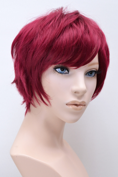 w14-SC-77-118【ワインレッド】 レースウィッグ cyperous-cosplay